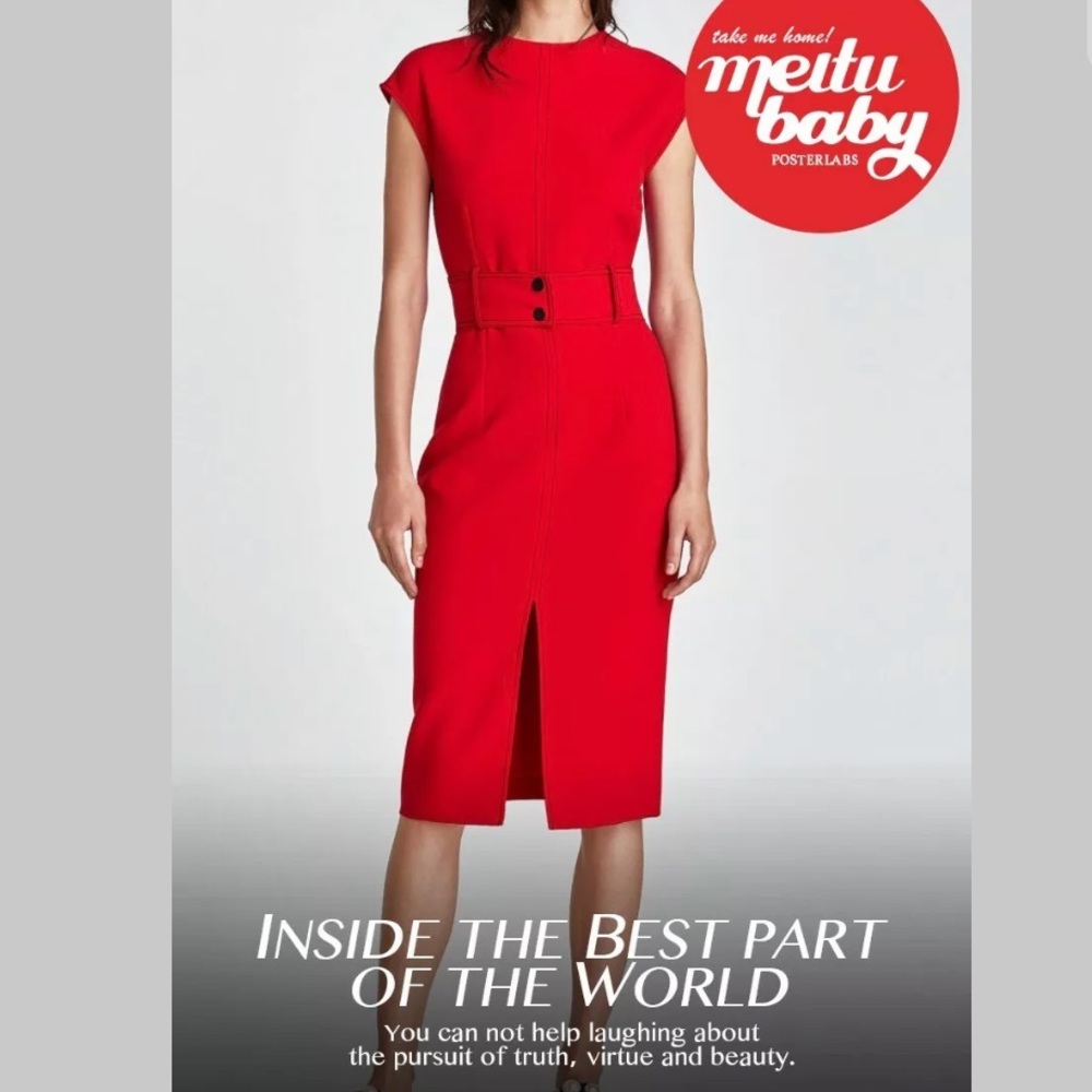 ❤️ZARA RED SHIFT DRESS - Picture 2 of 6